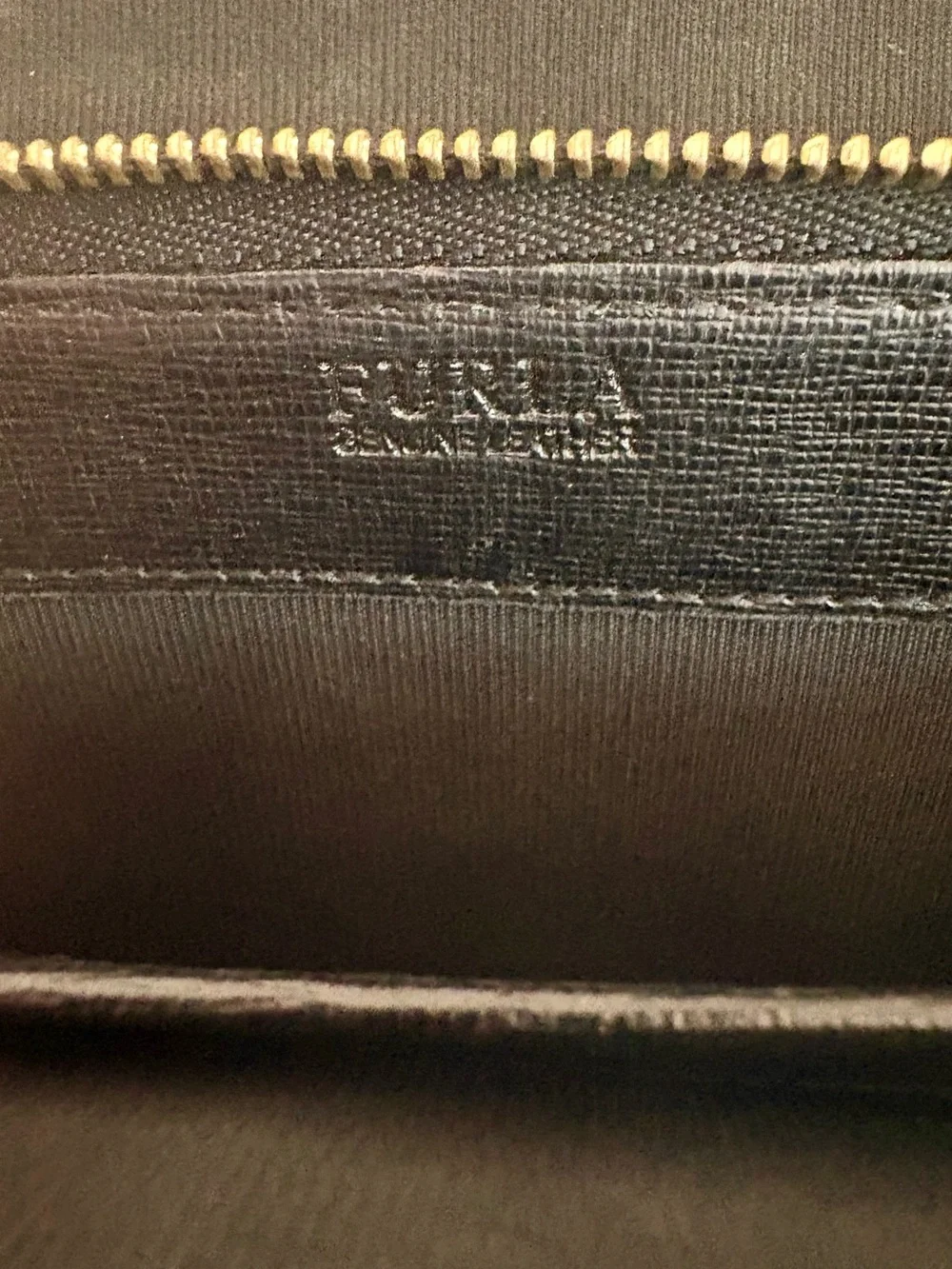 Furla Black Saffiano Leather Continental Wallet Gold Hardware